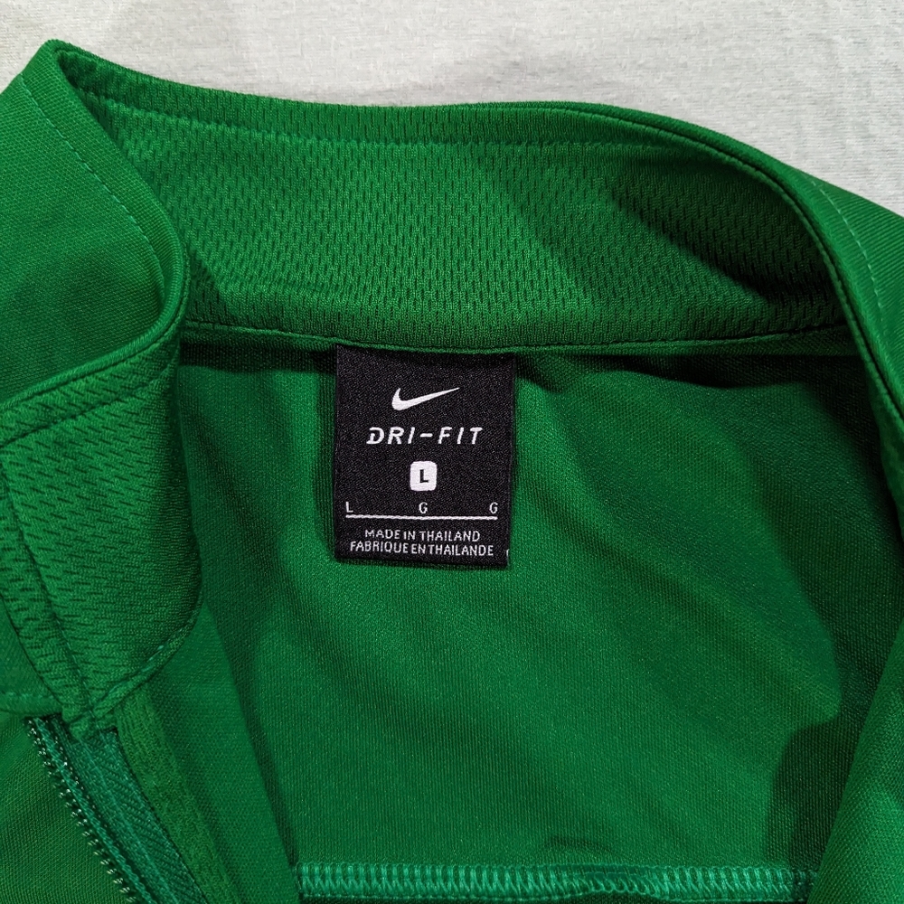 Nike Sweater Mens Large Green Dri-Fit Full Zip Jumper Activewear Golfing - Picture 7 of 13